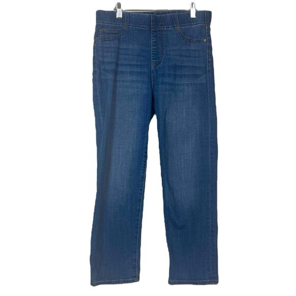 Liverpool Jeans Skinny Crop Pull On Brinkley Dark Wash Mid Rise Women’s Size 8 - Picture 1 of 7